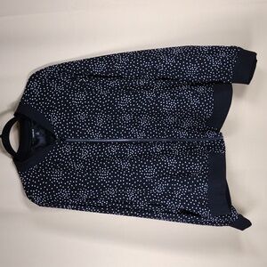 Torrid Chiffon Black White Multi Polka Dot Plus Size Retro Casual Bomber Jacket